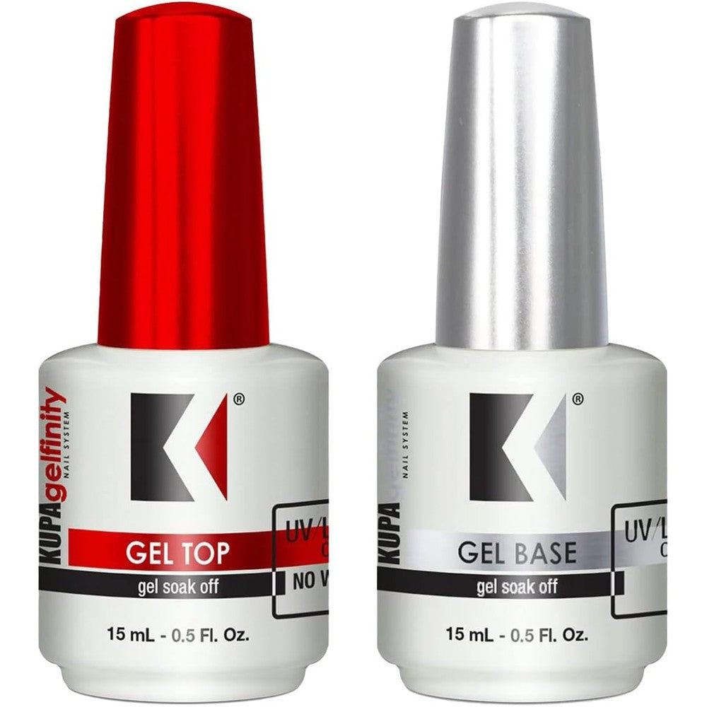 Kupa Gelfinity soak off gel base and top coat set front view