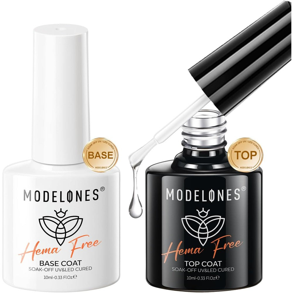 Modelones Hema Free gel top coat and base coat set front view