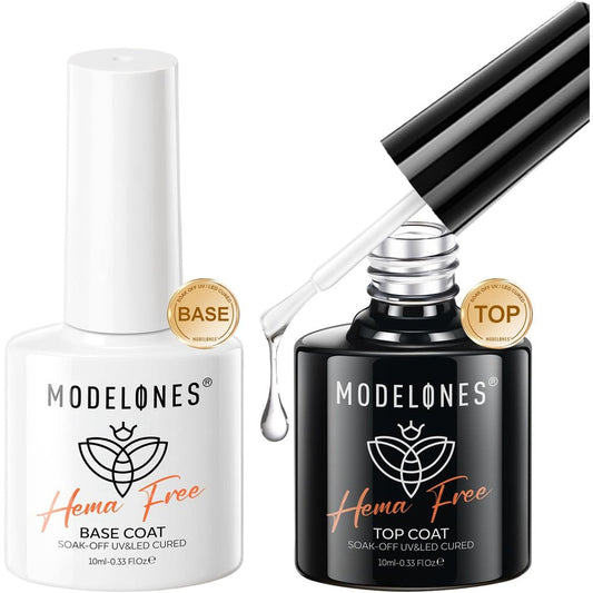Modelones Hema Free gel top coat and base coat set front view
