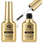 Una Gella no wipe gel top coat and base coat set front view packaging