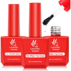 Lavender Violets three piece gel nail set front view bottles