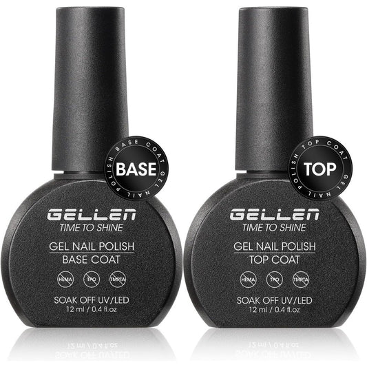 GELLEN Gel Base and Top Coat Gel Nail Polish two piece set front view