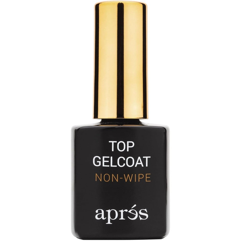 APRÉS Non-Wipe Glossy Top Gelcoat 15ml bottle front view showing clean branding
