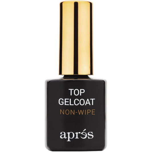 APRÉS Non-Wipe Glossy Top Gelcoat 15ml bottle front view showing clean branding