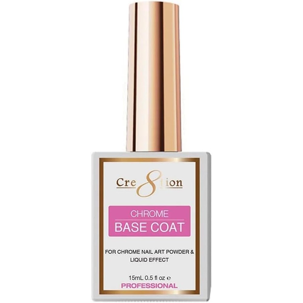 Cre8tion Professional Soak Off Gel Chrome Base Coat fifteen milliliter bottle front view