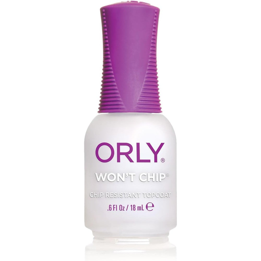 Orly Won't Chip Protective Nail Top Coat front view bottle with gripper cap