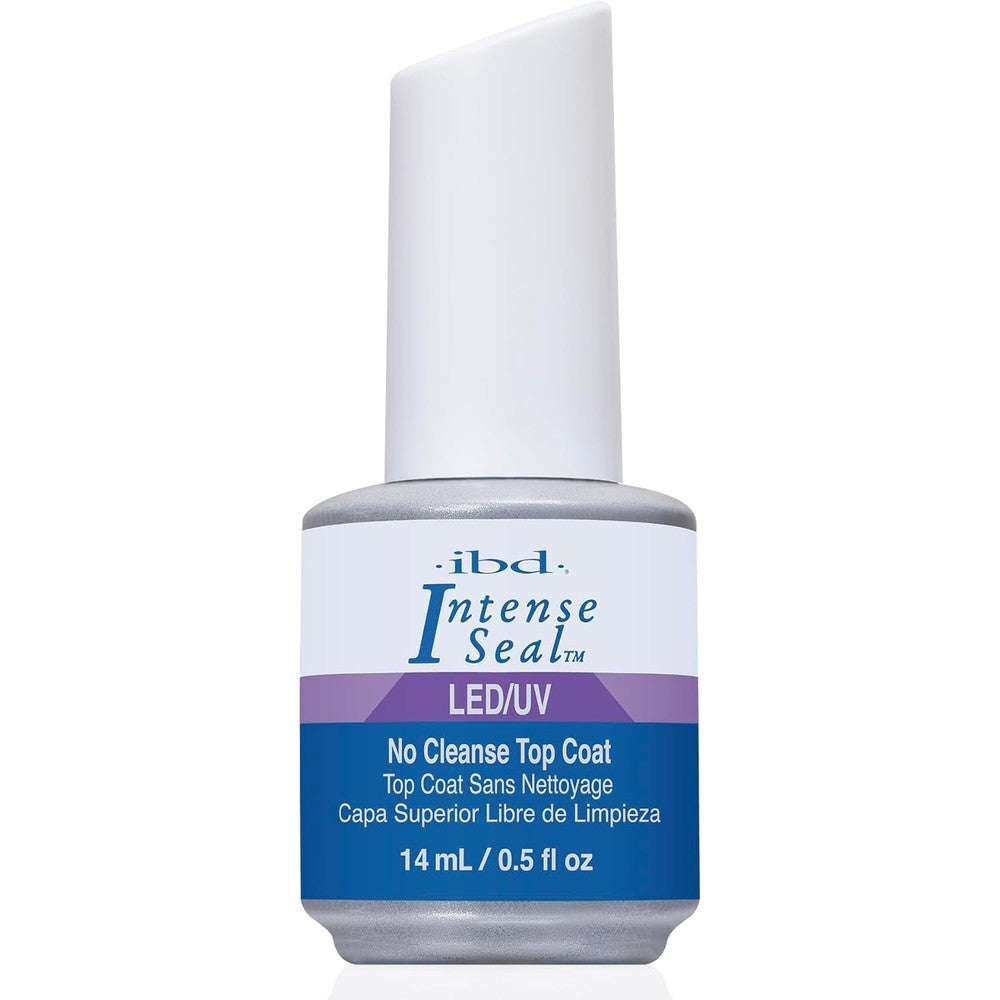 IBD LED and UV Intense Seal No Cleanse Top Coat bottle front view salon grade nail sealant