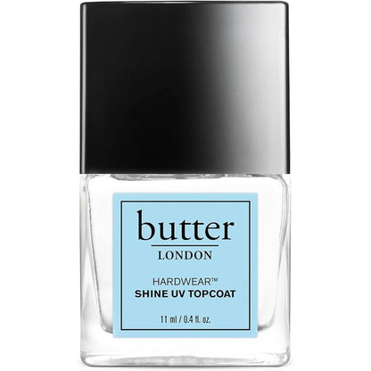 Butter London Hardwear Shine UV Top Coat front view bottle with clear cap