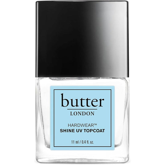 Butter London Hardwear Shine UV Top Coat front view bottle with clear cap