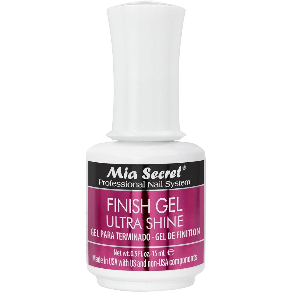 Mia Secret UV Finish Gel Top Coat 15ml bottle front view clear artificial nail polish