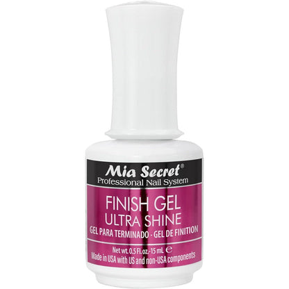 Mia Secret UV Finish Gel Top Coat 15ml bottle front view clear artificial nail polish