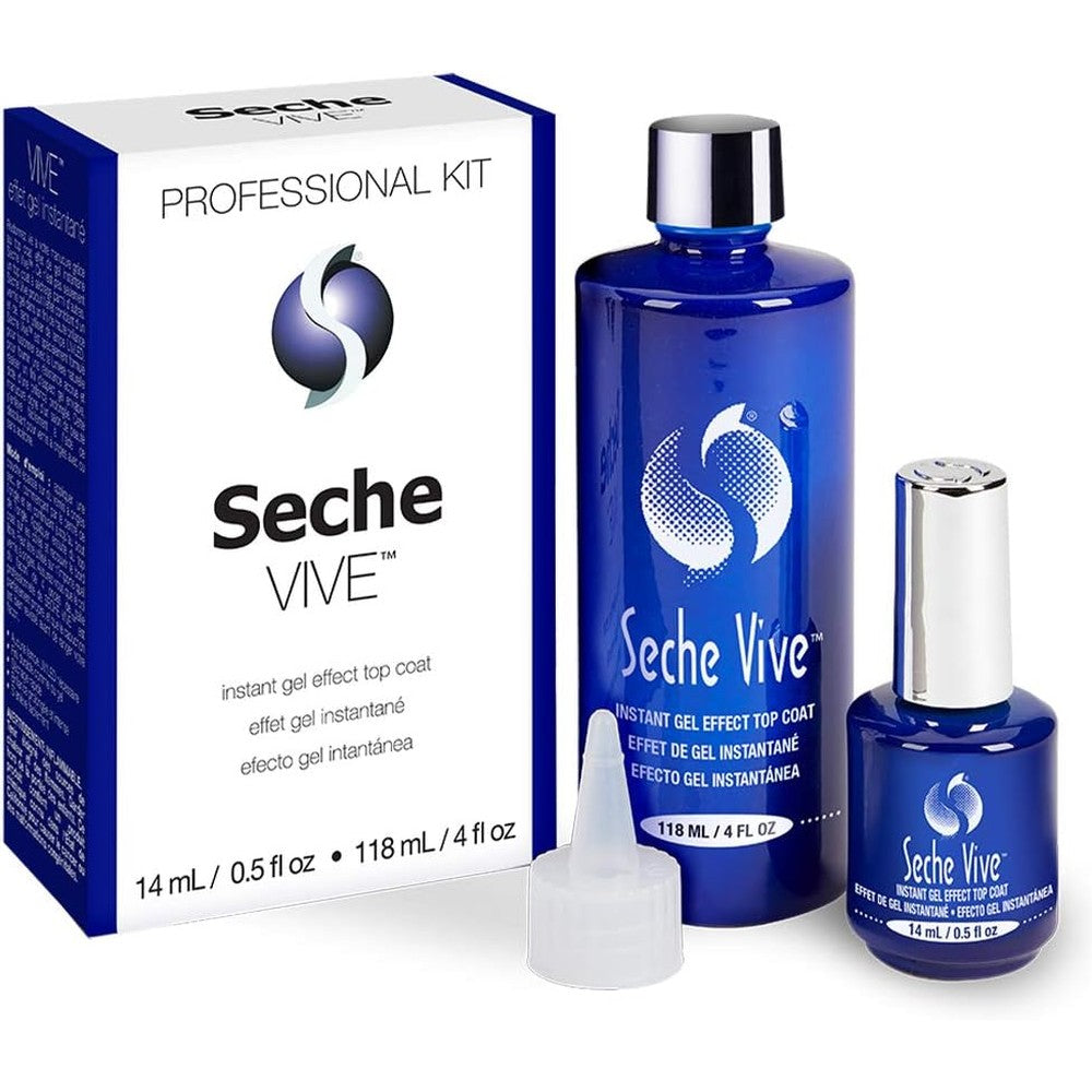 Seche Vive Professional Kit front view showing the application bottle and large refill bottle.