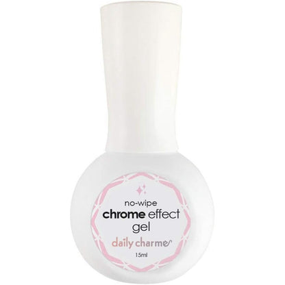 Daily Charme Chrome Effect No Wipe Gel Polish 15ml front view bottle for salon manicures