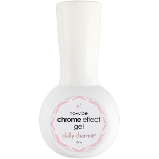 Daily Charme Chrome Effect No Wipe Gel Polish 15ml front view bottle for salon manicures