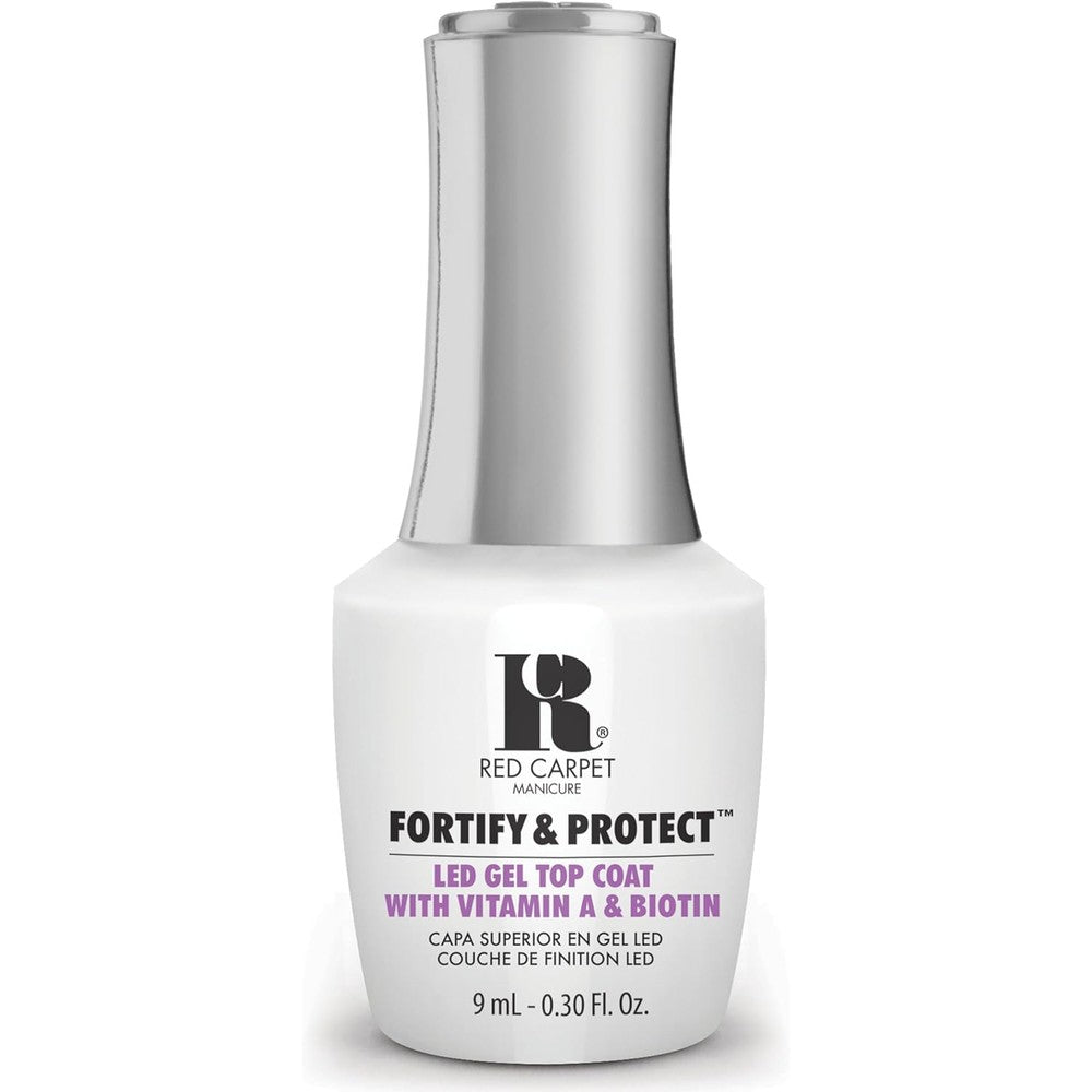 RC Red Carpet Manicure Fortify And Protect LED Gel Top Coat front view bottle