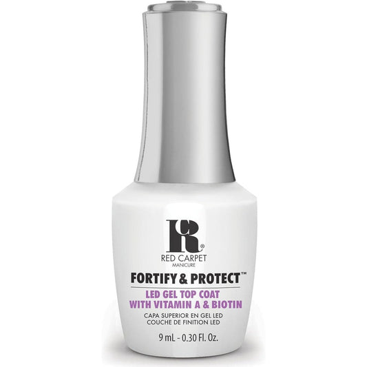 RC Red Carpet Manicure Fortify And Protect LED Gel Top Coat front view bottle
