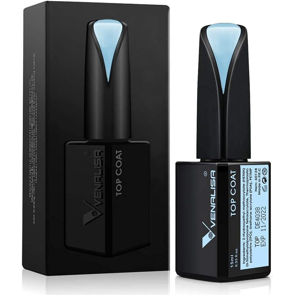V Venalisa Tempered Top Coat 15ml bottle standing upright showing front label branding