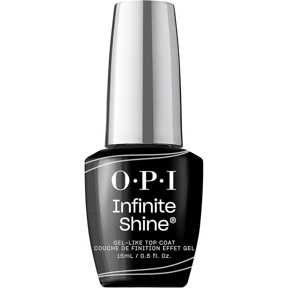 OPI Infinite Shine Gel Like Top Coat 15ml bottle front view clear long wear nail polish