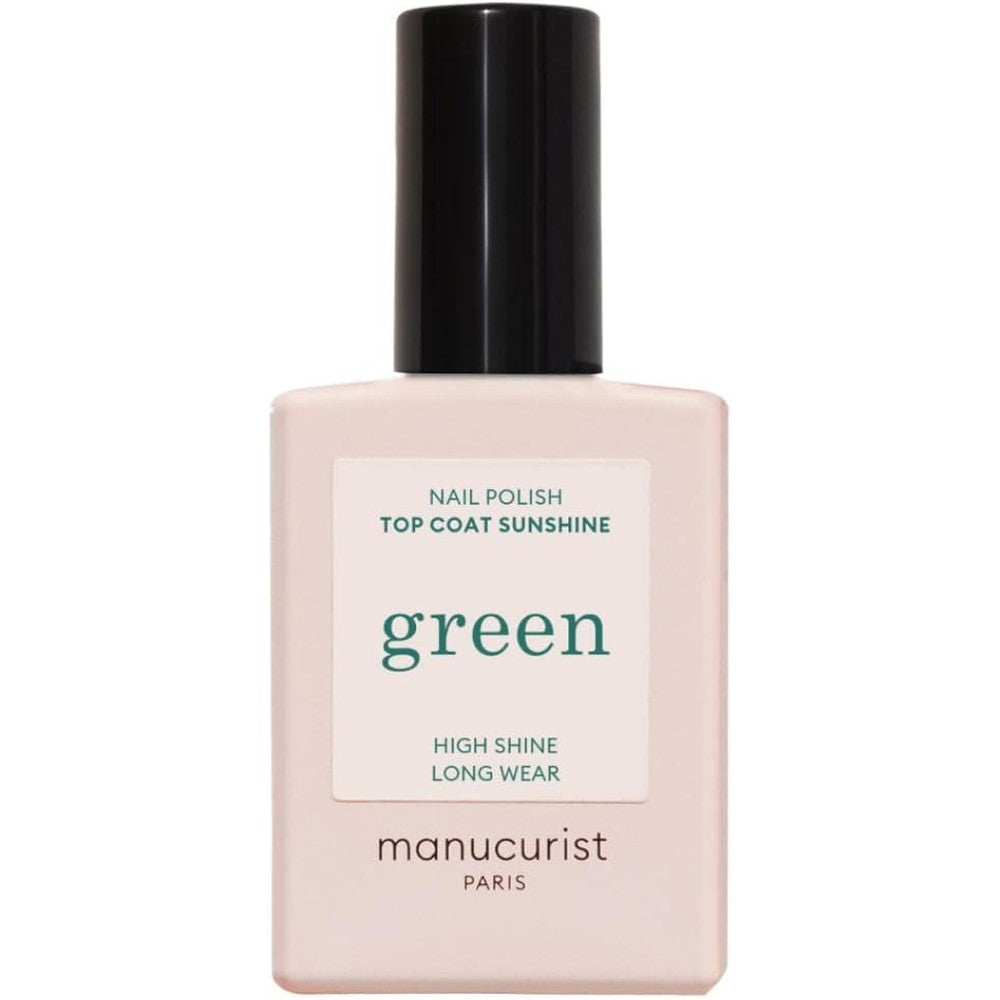 Manucurist Green Sunshine Nail Polish Top Coat front view bottle showing clear formula