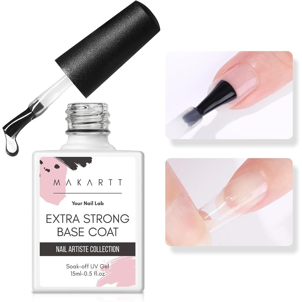 Makartt Extra Strong Gel Base Coat 15ml bottle front view