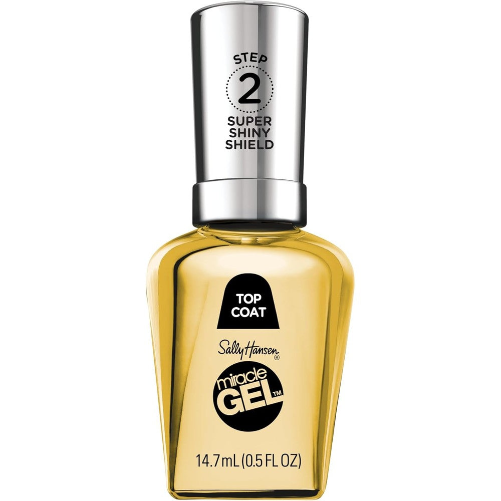 Sally Hansen Miracle Gel Super Shiny Shield Top Coat front view bottle.