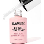 Glamnetic UV gel clear top coat front view high gloss bottle