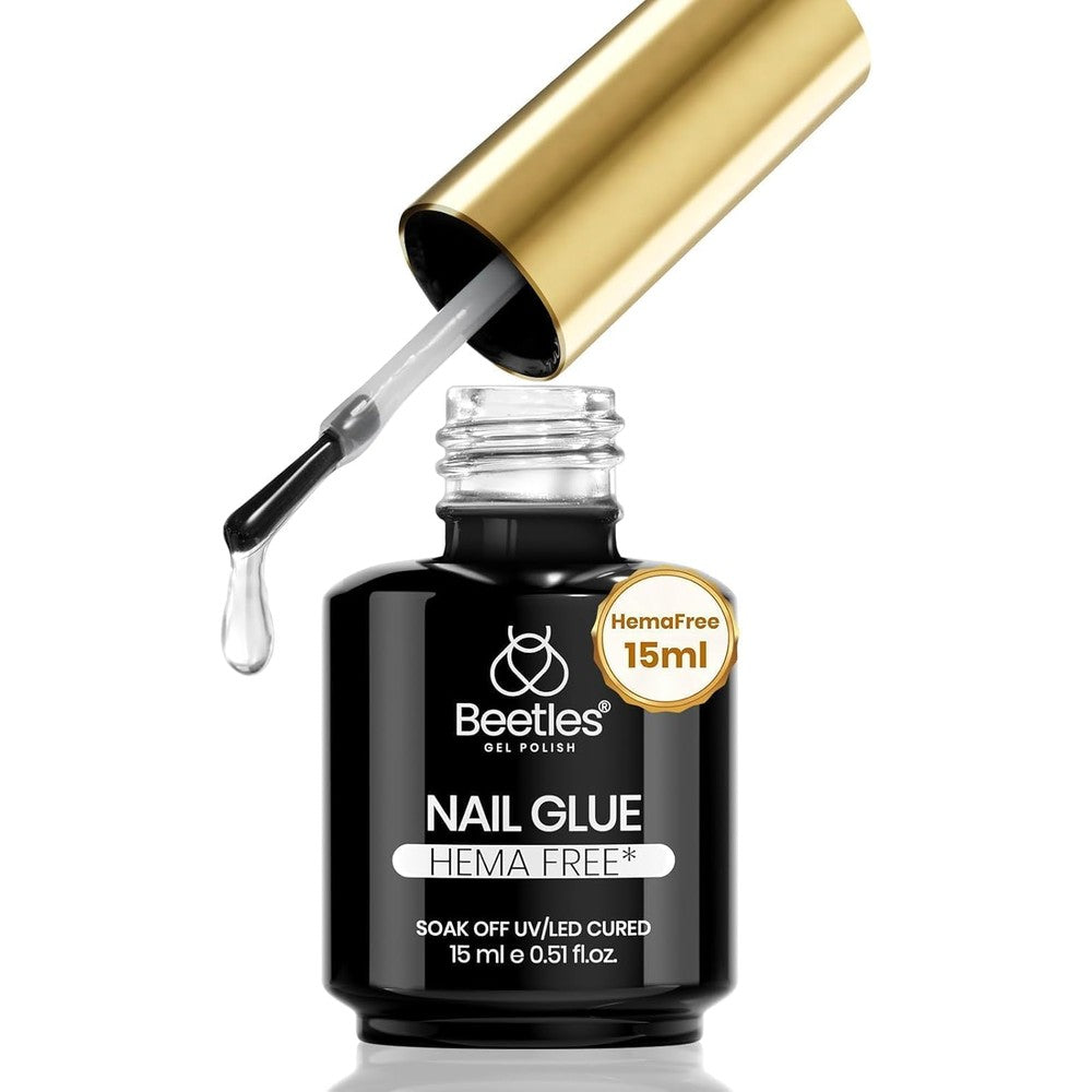Beetles Gel Polish HEMA-Free Nail Glue Gel 15ml bottle front view showing product labeling
