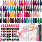 Azurebeauty dip powder nail kit front view showcasing 36 color jars