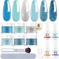 Eodci blue snow dip powder front view of the complete starter kit box