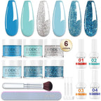 Eodci blue snow dip powder front view of the complete starter kit box