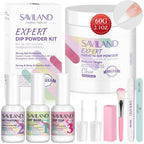 Saviland clear dip powder kit front view packaging and bottles