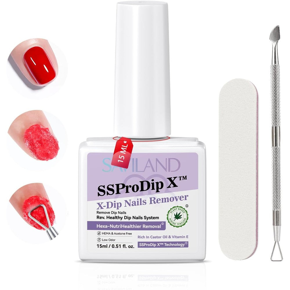 SAVILAND SSPro X dip powder remover kit with scraper and file