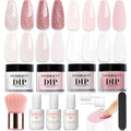 Azurebeauty dip powder nail kit front view showcasing four color jars and liquid bottles