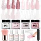 Azurebeauty dip powder nail kit front view showcasing four color jars and liquid bottles