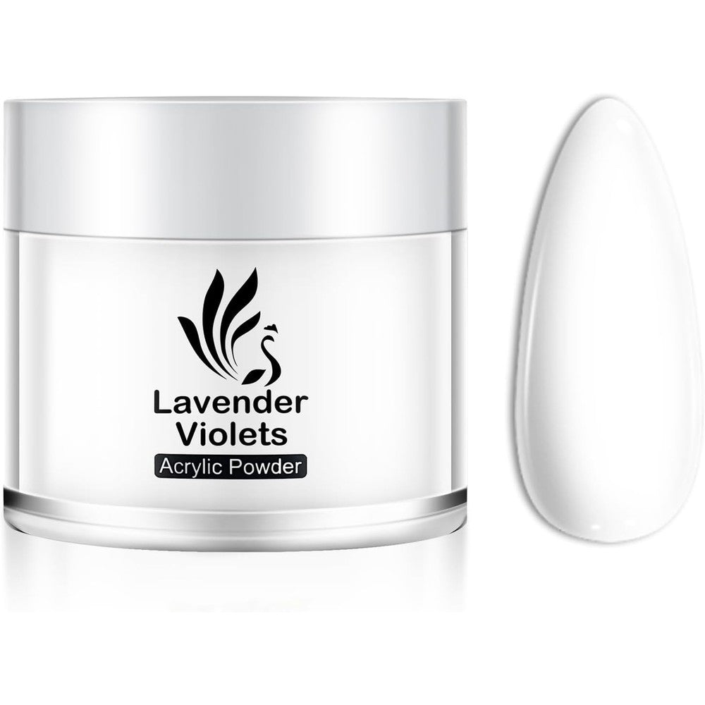 Lavender Violets 1oz bright white acrylic nail powder jar