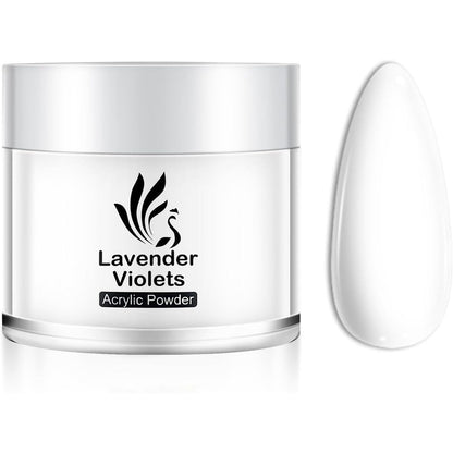 Lavender Violets 1oz bright white acrylic nail powder jar