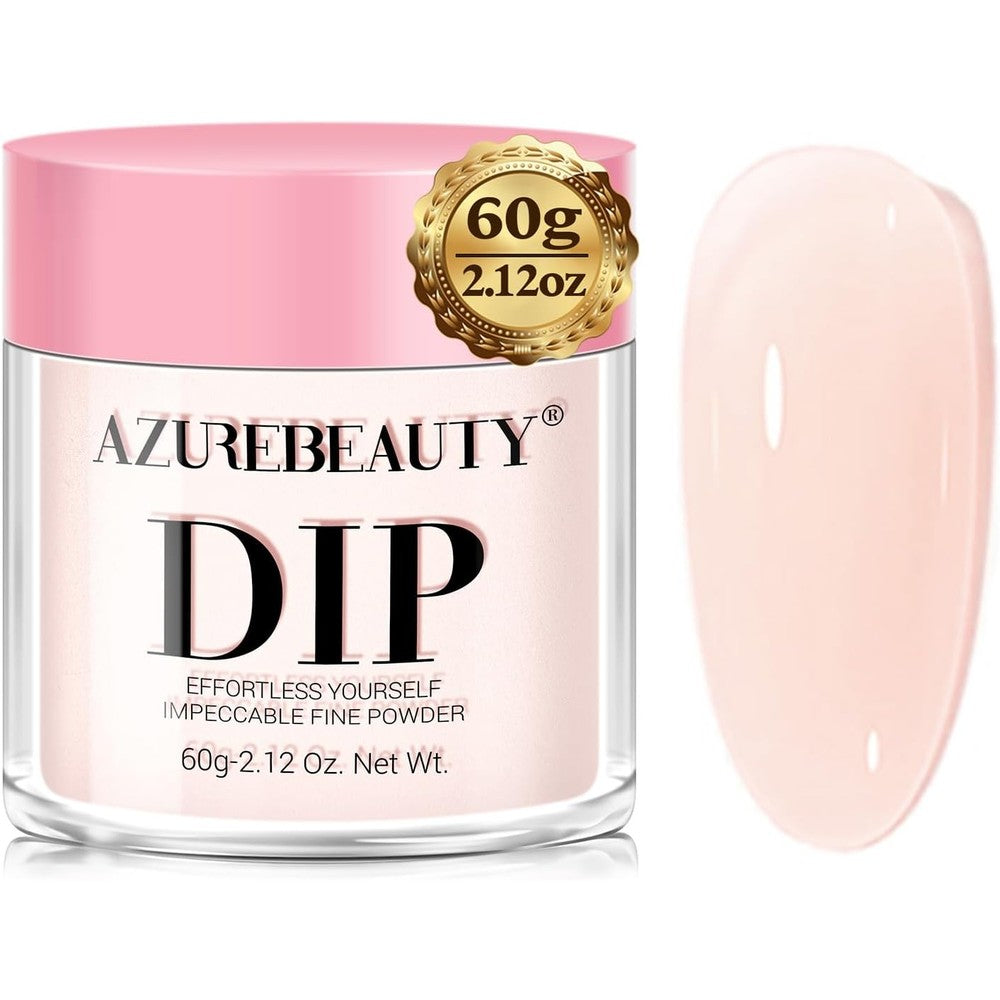 AZUREBEAUTY translucent dip powder in soft peach pink for jelly nails