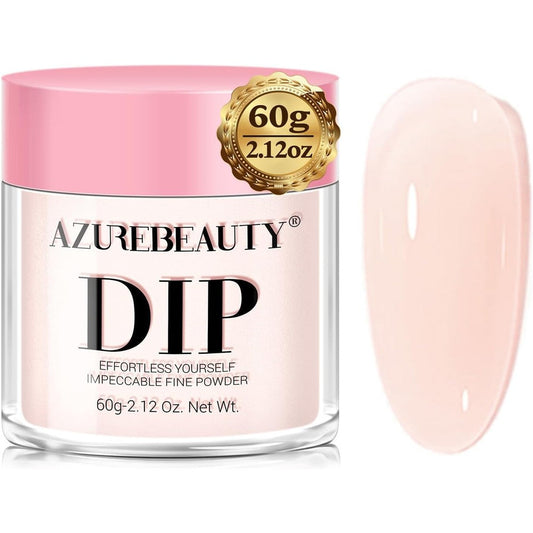 AZUREBEAUTY translucent dip powder in soft peach pink for jelly nails