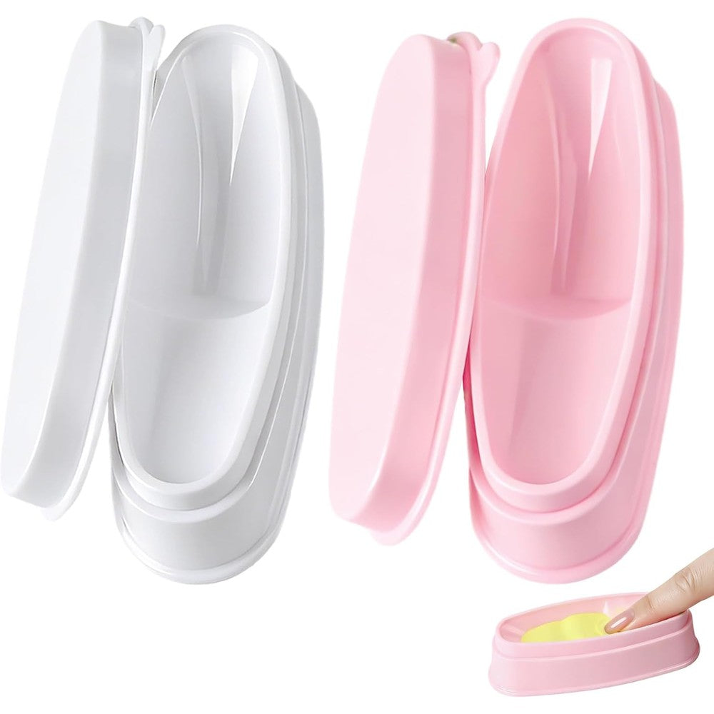 ANGNYA Nail Dip Container Dipping Powder Tray Set front view showcasing white plastic molds