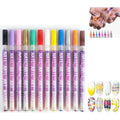 Generic nail art marker set front view showing twelve color pens