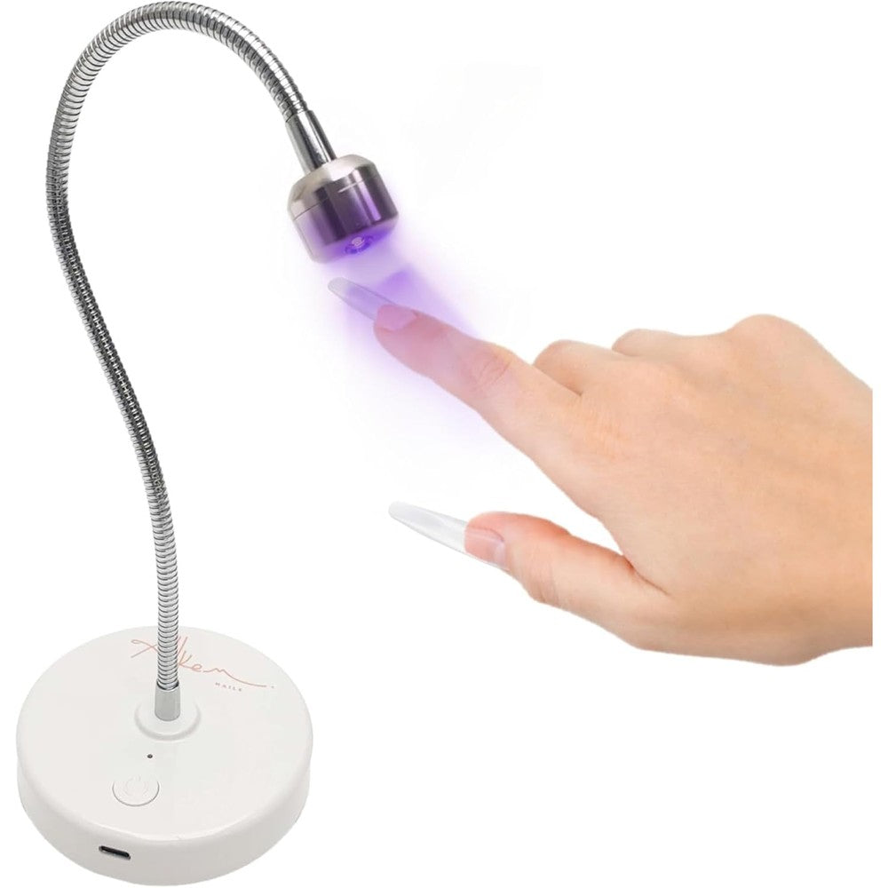 Allkem portable cordless gooseneck UV LED nail lamp front view