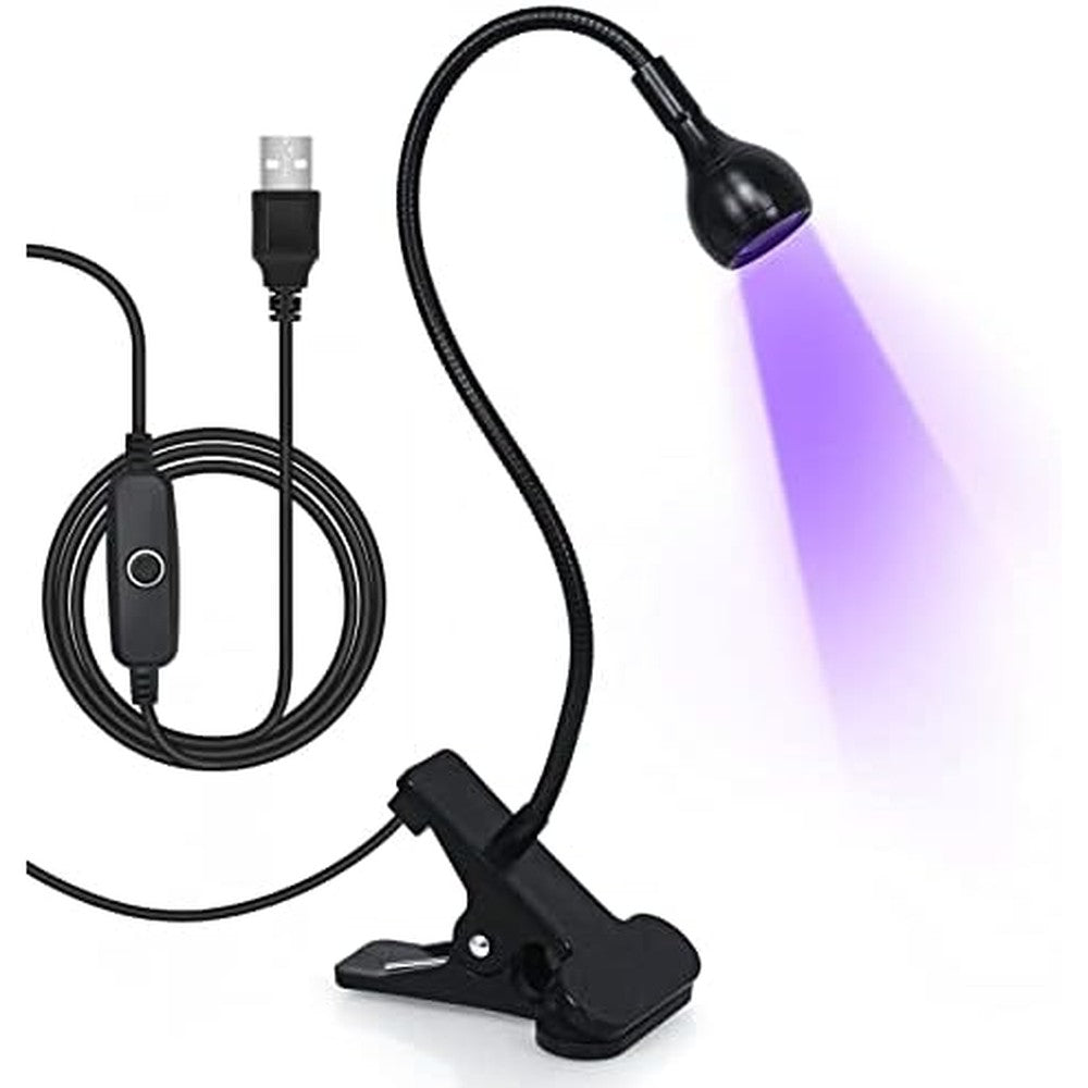Aoraem LED nail lamp with flexible gooseneck and clamp front view