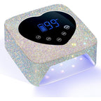 Christine Shelly 72W rechargeable UV LED nail lamp front view with sparkly diamond finish
