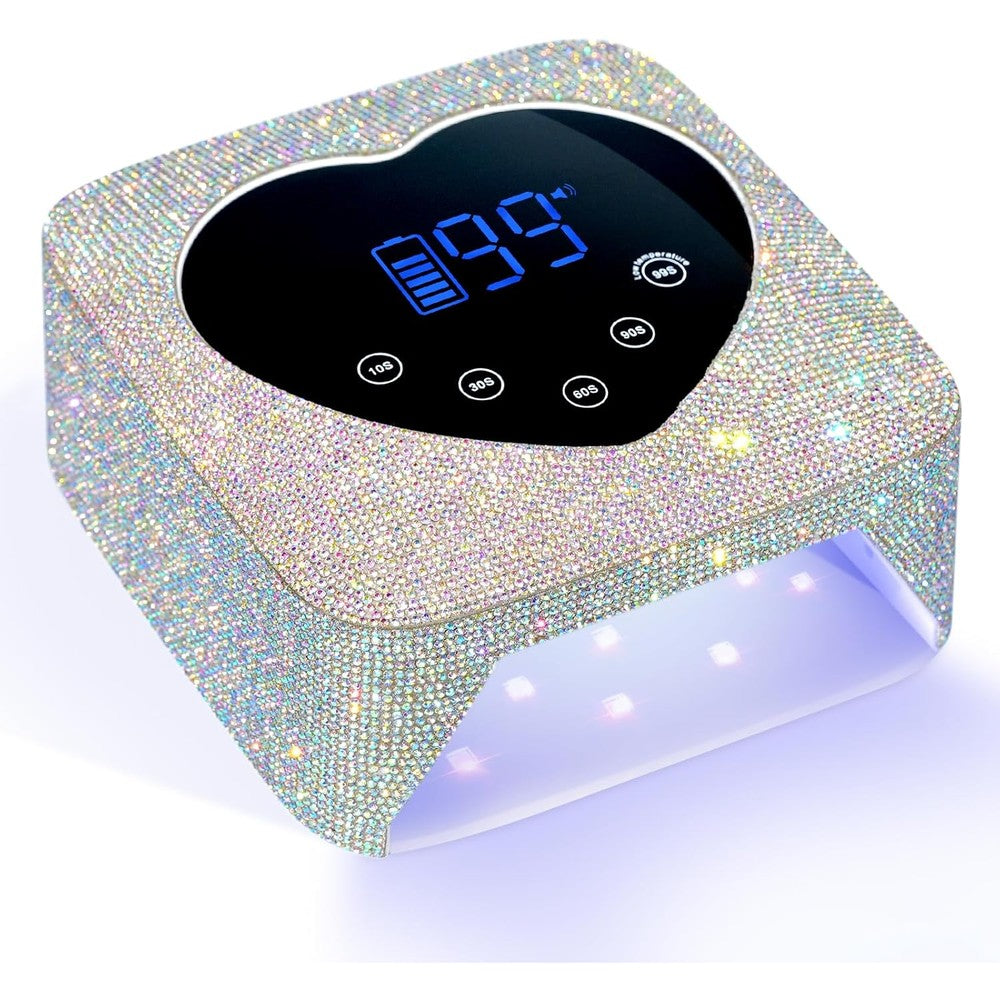 Christine Shelly 72W Rechargeable UV LED Nail Lamp front view with digital display
