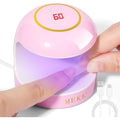MEKK mini UV light gel nails front view pink