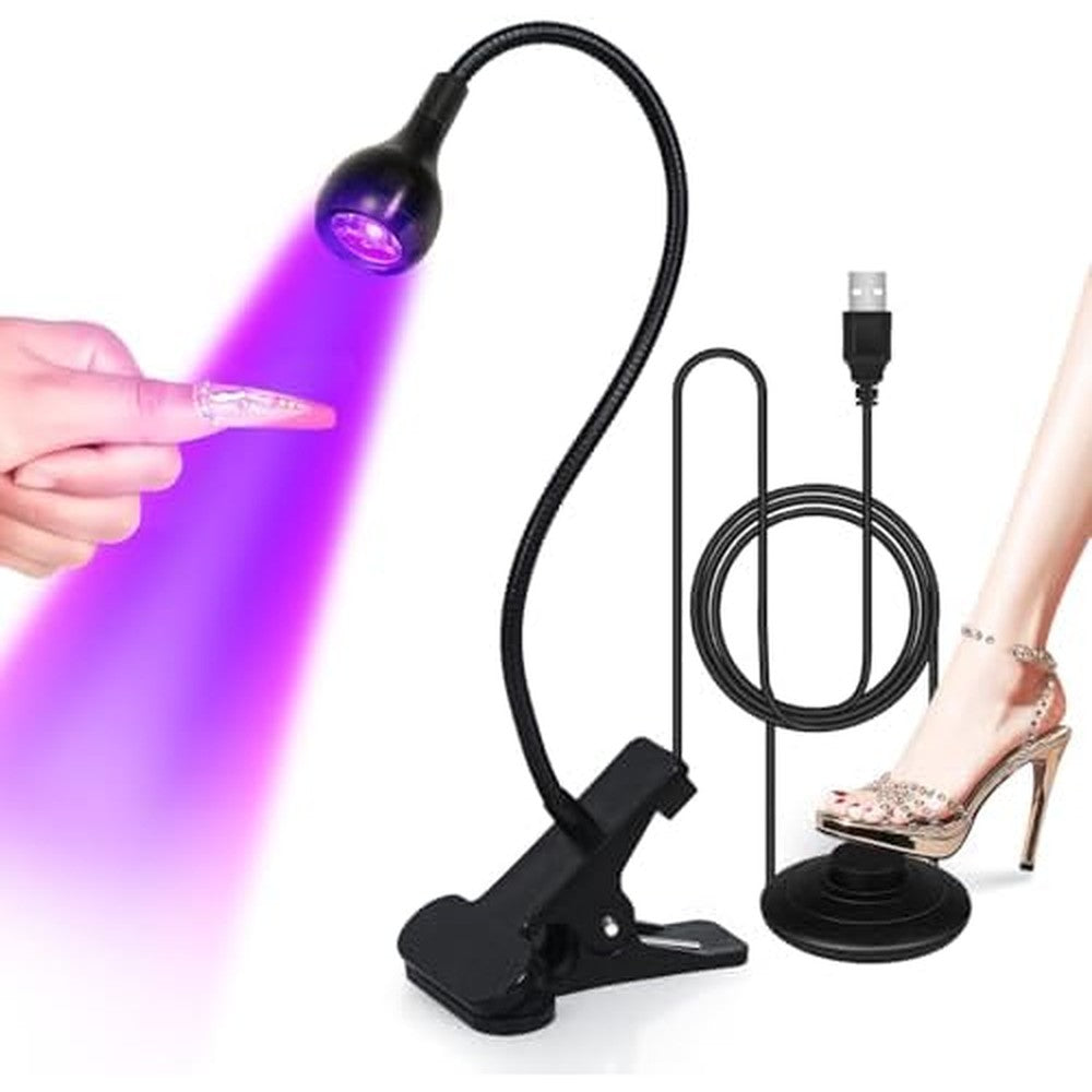 Krofaue UV LED nail lamp front view showing the black light head and glass lens