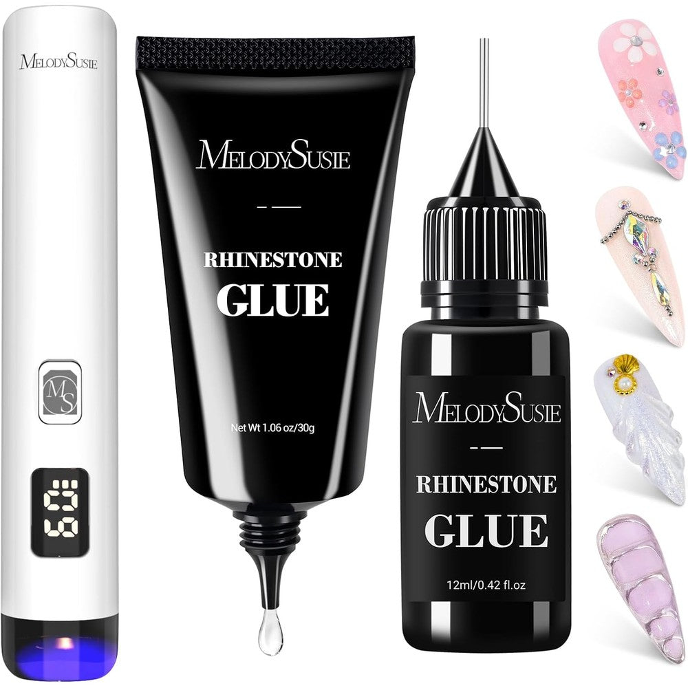 MelodySusie handheld UV light for gel nails front view showing the sleek white cordless design and premium finish.