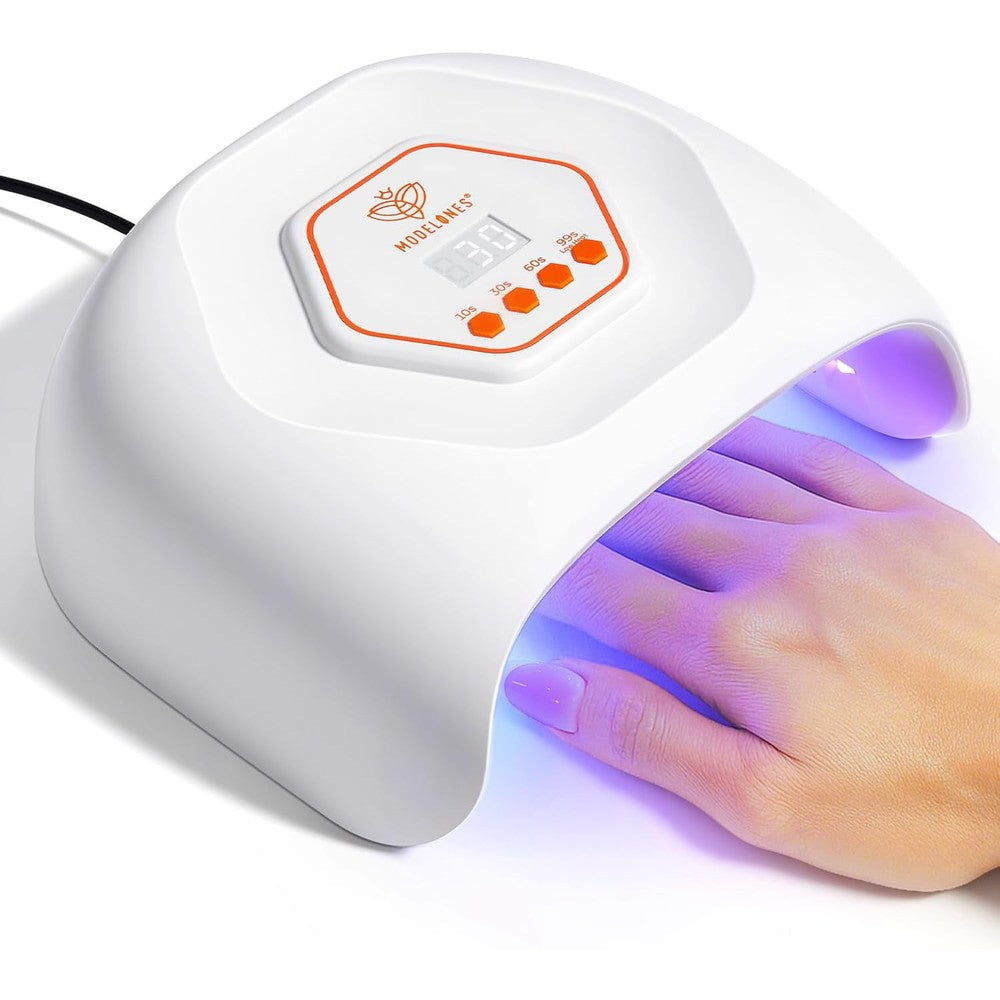Modelones UV LED Nail Lamp front view showing digital timer display