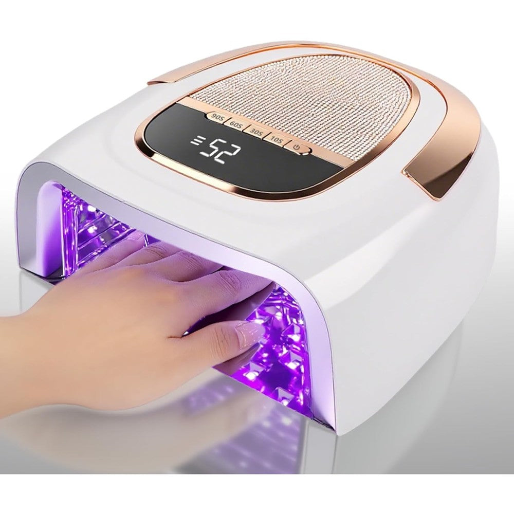 XCVPL 96W professional cordless nail lamp front view displaying digital timer screen
