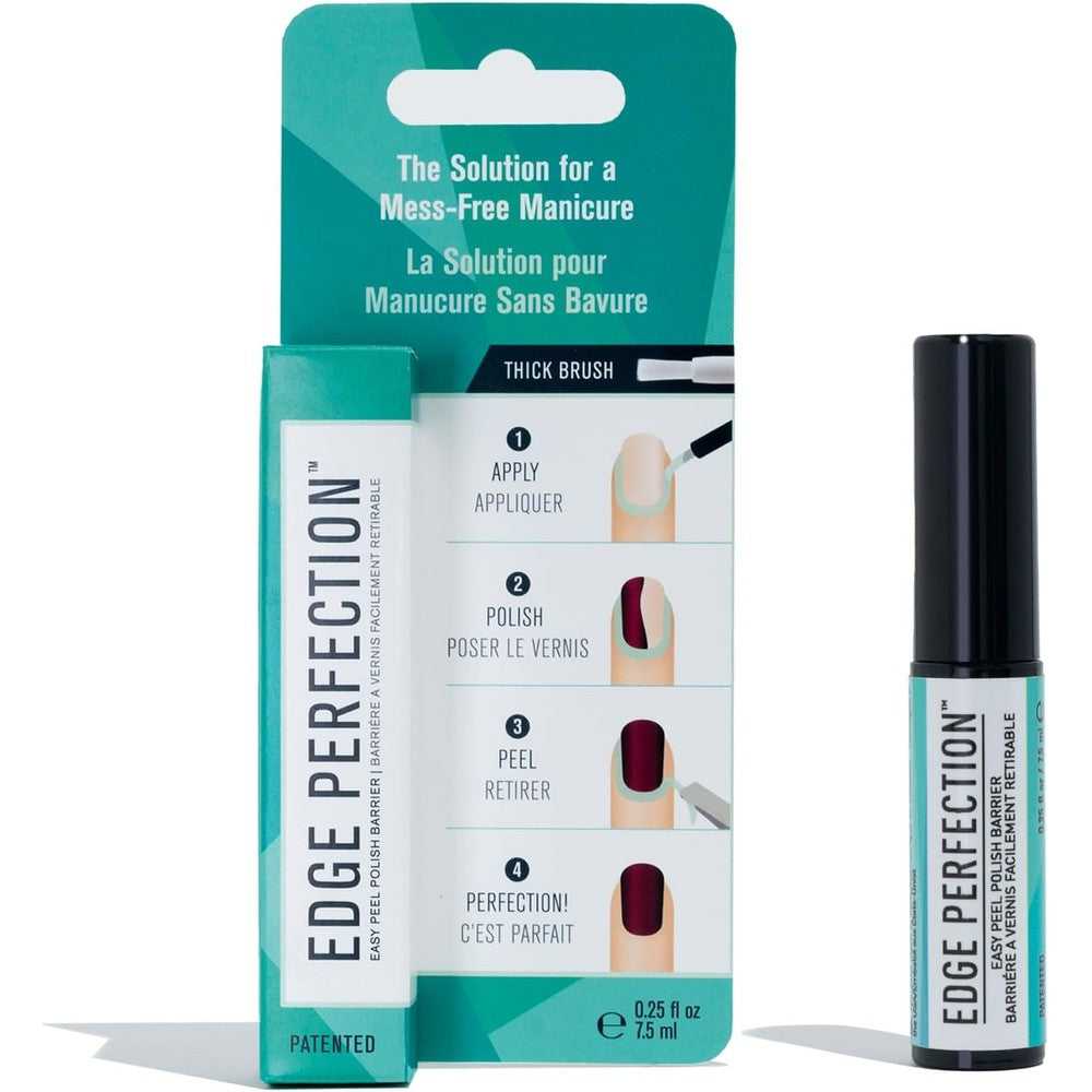 Edge Perfection Easy Peel Polish Barrier front view showing the 0.25 fluid ounce bottle and packaging.